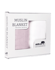 Muslin Blanket Pink White 120x120cm