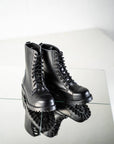 Black Leather Punk Style Boots