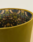 Mustard Velvet & Navy Strawberry Thief Double Sided Drum Lampshade | Handmade Ceiling Light Shade | Bespoke UK