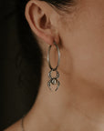 Orb Weaver Spider Hoop Earrings