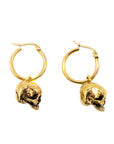 Gold Hel Skull Hoop Earrings