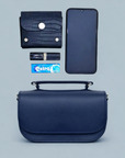 Aura Handmade Leather Bag - Navy Blue