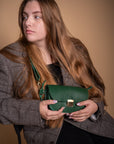 Leather Saddle Bag with Adjustable Strap, Handcrafted