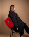 Vintage Leather Saddle Bag with Laptop Sleeve