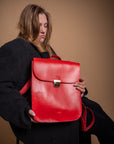 Vintage Leather Saddle Bag with Laptop Sleeve - Handcrafted