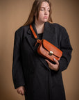Vintage Leather Saddle Bag with Adjustable Strap