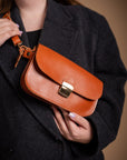 Vintage Leather Saddle Bag with Adjustable Strap