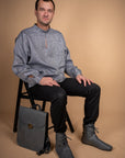 Natural Leather Saddle Bag - Vintage Chic & Laptop-Ready