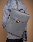 Natural Leather Saddle Bag - Vintage Chic & Laptop-Ready