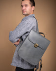 Natural Leather Saddle Bag - Vintage Chic & Laptop-Ready