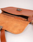 Vintage Leather Saddle Bag with Adjustable Strap