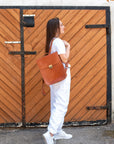 Leather Saddle Bag with Laptop Pocket, Handcrafted