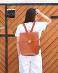 Leather Saddle Bag with Laptop Pocket