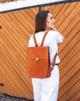 Leather Saddle Bag with Laptop Pocket, Handcrafted