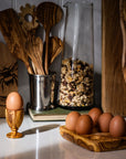 Olive Wood Egg Cup Holder