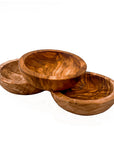 Olive Wood Dipping Bowls - Set of 3
