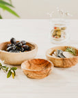 Olive Wood Round Stacking Bowls - Set of 3