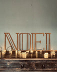 Christmas Mantle Fireplace Decoration NOEL In Rustic Rusted Art Deco Letters