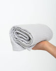 Organic Waffle Cotton Towel - Light Gray