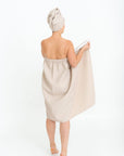 Women's Spa Wrap Towel with Velcro and Elastic