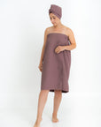 Women's Spa Wrap Towel with Velcro and Elastic