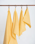 Organic Waffle Cotton Towel in Yellow
