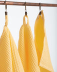 Organic Waffle Cotton Towel in Yellow