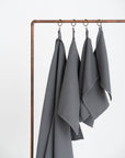 Organic Waffle Cotton Towel - Gray