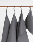 Organic Waffle Cotton Towel in Gray
