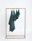 Organic Waffle Cotton Towel - Petrol