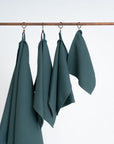 Organic Waffle Cotton Towel - Petrol