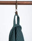 Organic Waffle Cotton Towel Petrol