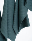 Organic Waffle Cotton Towel Petrol