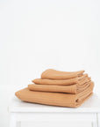 Organic Waffle Cotton Towel - Caramel