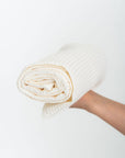 Organic Waffle Cotton Towel Cream