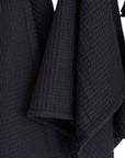 Organic Waffle Cotton Towel in Black