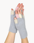 Possum Merino & Silk Multicoloured Fingerless Gloves