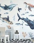 Sea Animals Variety Decal Set - Ocean Theme - Watercolour effect Dolphin, Shark, Turtle & Seal + more