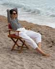 Long Sleeve Striped Linen T-shirt
