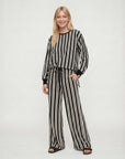 Thi Black Stripe Print Wide Leg Trouser