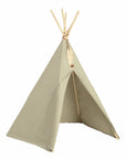 Premium Laurel Green Canvas Teepee, Pinewood Play Tent with Wooden Feathers, Nobodinoz Nevada Kids Teepee by Ella James at brixbailey.com
