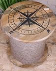 Noreya Rope Reel Nautical Table Compass Top