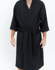 Waffle Fabric Robe for Men