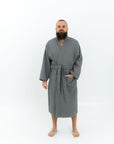 Waffle Fabric Robe for Men