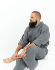 Waffle Fabric Robe for Men