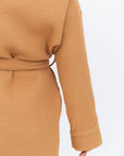Short Waffle Cotton Robe for Women