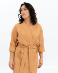 Waffle Fabric Robe for Women