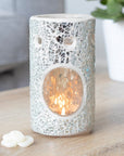 Pillar Crackle Glass Wax Burner