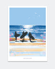 One More Wave Vintage Seaside Poster Print