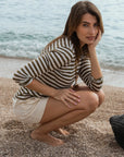 Long Sleeve Striped Linen T-shirt